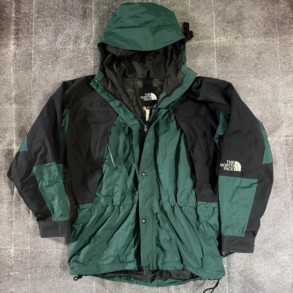 Mens Vintage 90s The North Face Forest Green Gore Tex Mountain Light Jacket Sz L